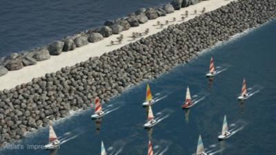 Artist impression of Swansea tidal lagoon