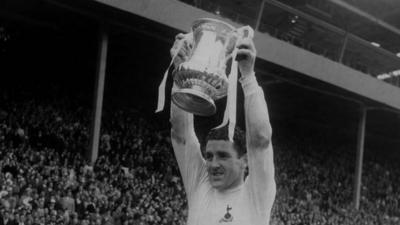 Dave Mackay lifts FA Cup for Tottenham Hotspurs in 1967