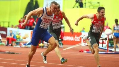 Britain's Richard Kilty wins gold in the men's 60m