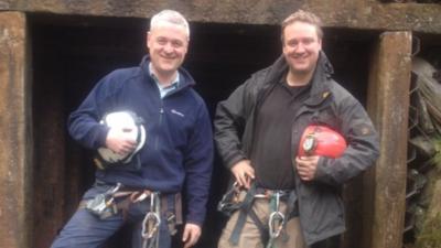 Brendon Williams with Miles Moulding, managing director of Go Below Extreme