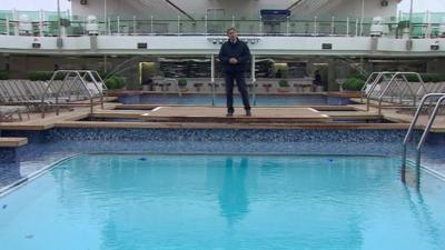 Duncan Kennedy by swimming pool