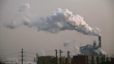 Chimney of a steel plant in China