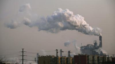 Chimney of a steel plant in China