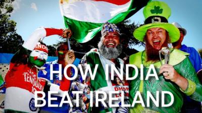 India and Ireland fans cheer together