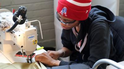 A seamstress at work