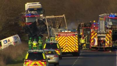 Hartford crash site on A141