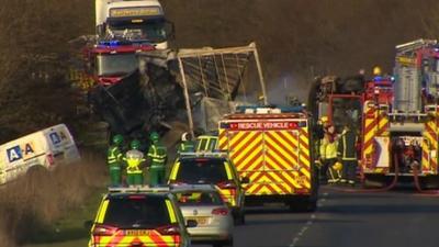 Hartford crash site on A141