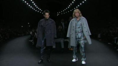 Ben Stiller and Owen Wilson posing as Derek Zoolander and Hansel