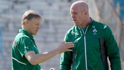 Ireland coach Joe Schmidt and team captain Paul O'Connell