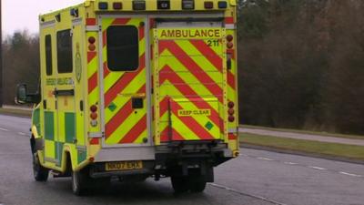 Ambulance carrying British military healthcare worker