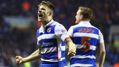 Jamie Mackie celebrates after scoring for Reading against Bradford City in the FA quarter-final replay