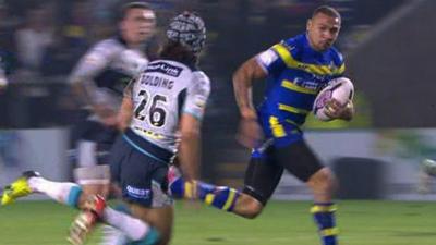 Kevin Penny runs in to score for Warrington