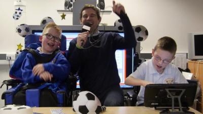 Kevin Kilbane meets aspiring Match of the Day pundits Sam and Ben.