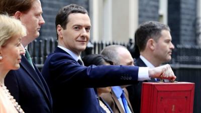 George Osborne with the budget briefcase