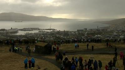 View of the eclipse from the Faroe Islands