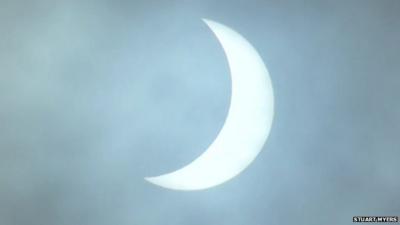 Solar eclipse seen from the Isle of man