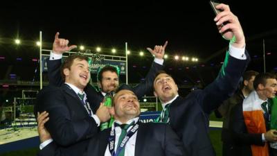 Ulster and Ireland players Iain Henderson, Jared Payne, Rory Best and Tommy Bowe