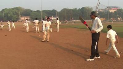 Cricketers in Shivaji Park, Mumbai