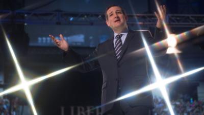 US Senator Ted Cruz at Liberty University, in Lynchburg, Virginia.