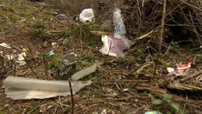 Rubbish along the A50