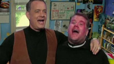 James Corden and Tom Hanks