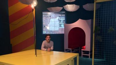 Artist James Leadbitter in Madlove, a designer asylum