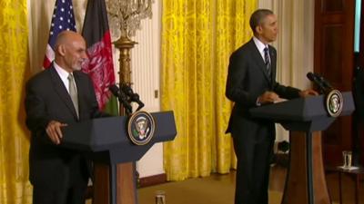 President Obama met with his Afghan counterpart Ashraf Ghani at the White House