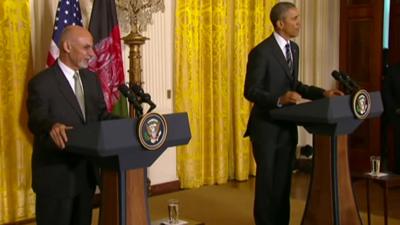 President Obama met with his Afghan counterpart Ashraf Ghani at the White House