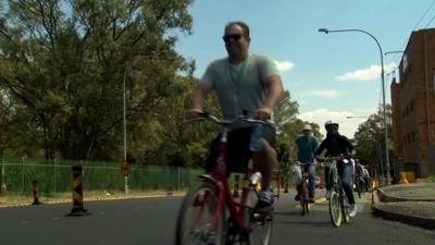 Cyclists in Johannesburg