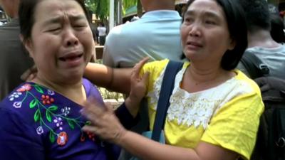 Student's mothers 'desperate' outside Myanmar court