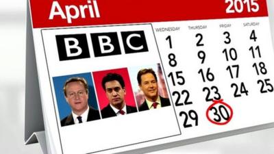 Election debate date marked on calendar