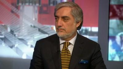 Dr Abdullah Abdullah speaks to the BBC