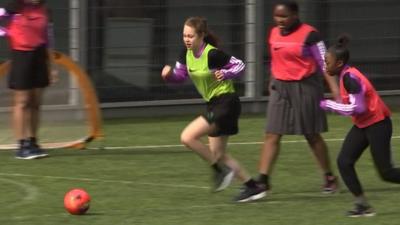 Children playing football