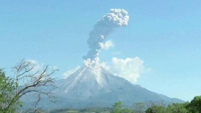 Colima volcano erupts