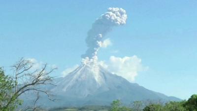 Colima volcano erupts