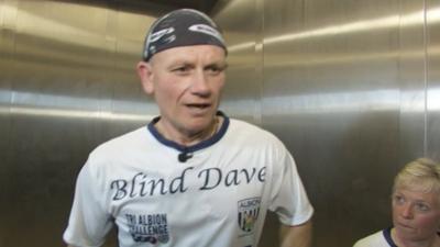 Blind Dave and physiotherapist Rosemary Rhodes