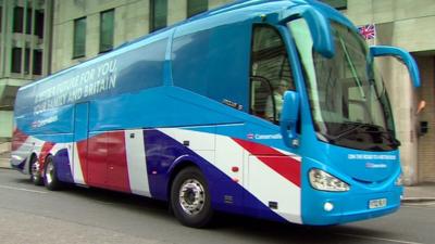 Conservative election battle bus