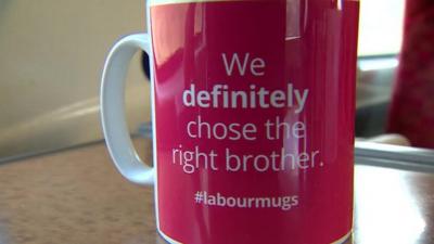 A mug with the slogan 'We definitely chose the right brother'