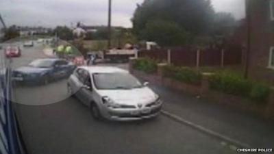 Car collides with bus