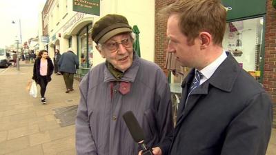 Adam Fleming with man in Guildford