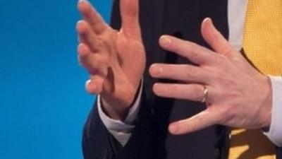 Nick Clegg's hands