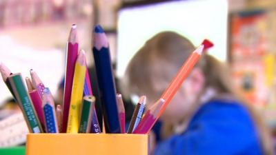 School pupil in classroom