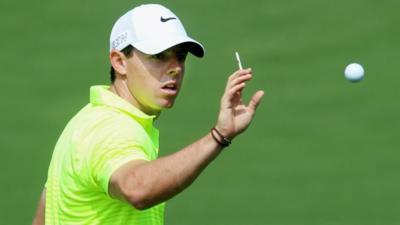 Rory McIlroy during practice at Augusta