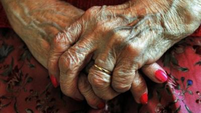 Elderly person's hands