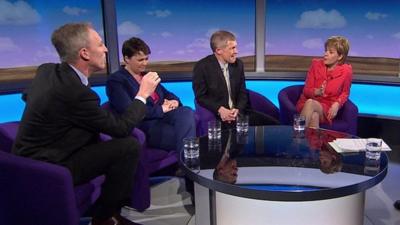 From left: Scottish Labour leader Jim Murphy, Scottish Conservatives leader Ruth Davidson, Scottish Liberal Democrat leader Willie Rennie, SNP leader Nicola Sturgeon