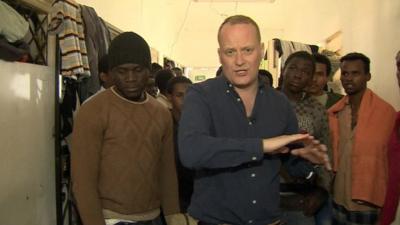 Quentin Somerville reports from inside a migrant detention centre in Libya