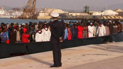 African migrants on boat