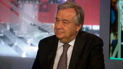 António Guterres speaks to the BBC