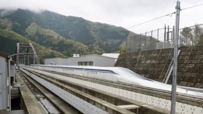 The Maglev train on the experimental track