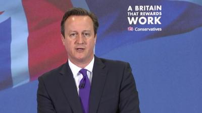 David Cameron making speech